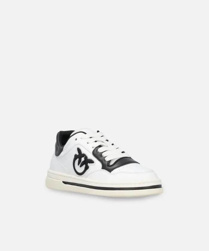 Women Sneakers Pinko Twotone Sneakers With Logo Embroidery Whiteblack Women Sneakers Pinko Twotone Sneakers With Logo Embroidery Whiteblack