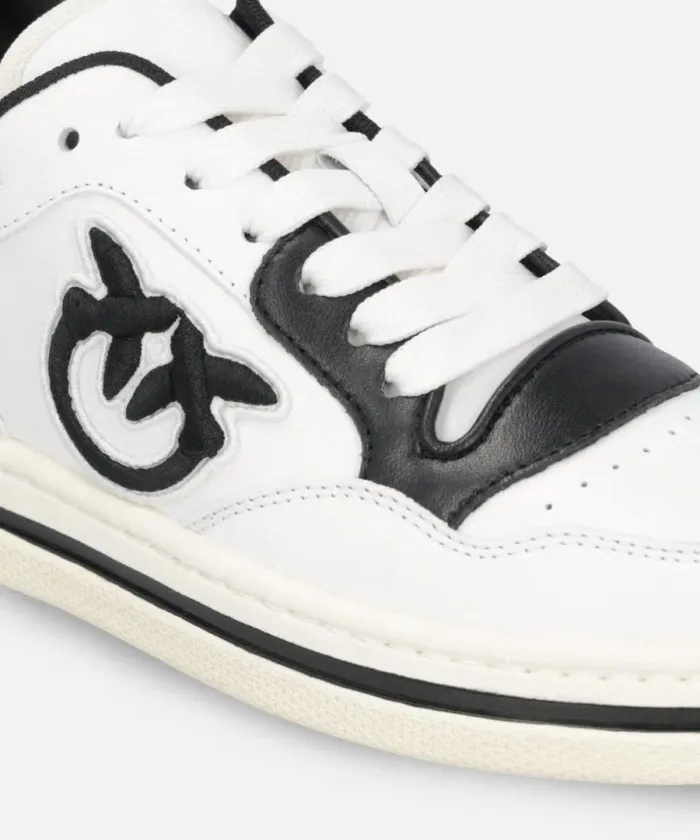Women Sneakers Pinko Twotone Sneakers With Logo Embroidery Whiteblack Women Sneakers Pinko Twotone Sneakers With Logo Embroidery Whiteblack