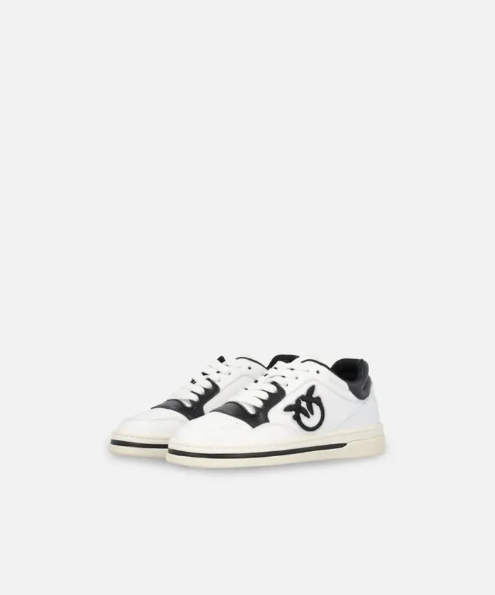 Women Sneakers Pinko Twotone Sneakers With Logo Embroidery Whiteblack Women Sneakers Pinko Twotone Sneakers With Logo Embroidery Whiteblack