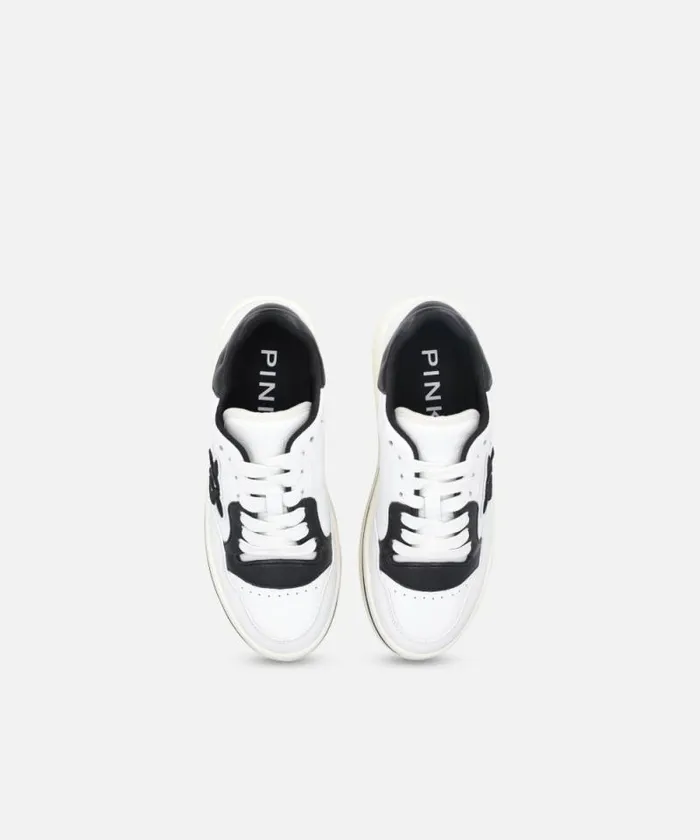 Women Sneakers Pinko Twotone Sneakers With Logo Embroidery Whiteblack Women Sneakers Pinko Twotone Sneakers With Logo Embroidery Whiteblack