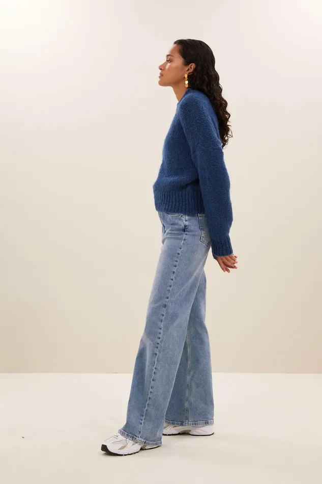Women Sonny Bulky Pullover Oil Blue Bybar Pullovers