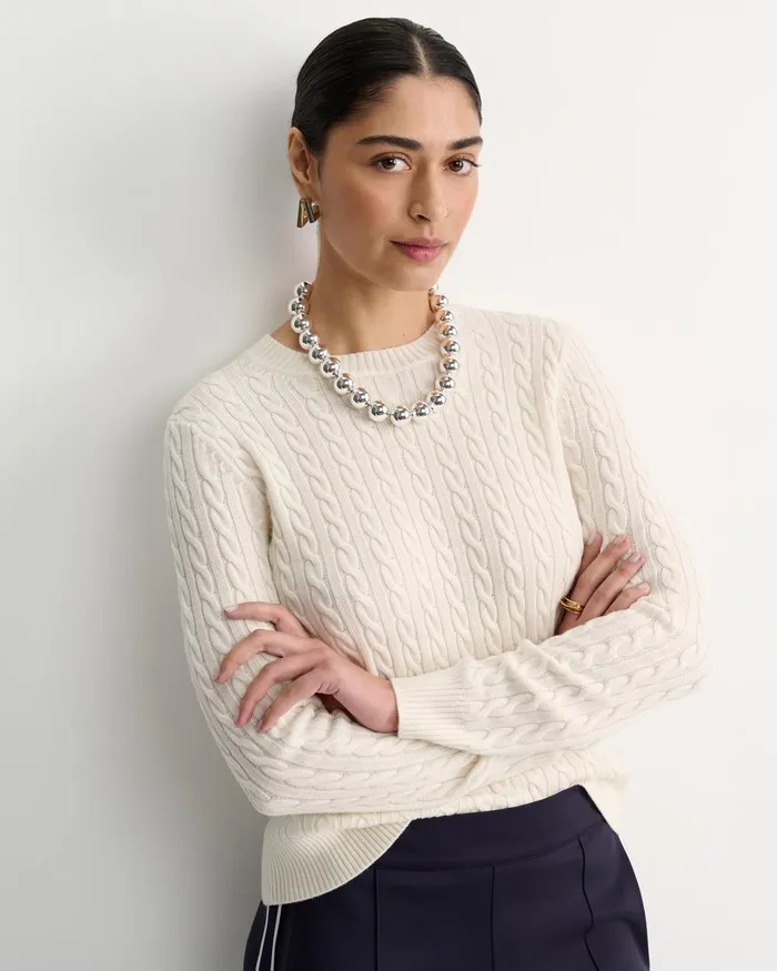 Women Sportscraft Knits and Cardigans Merino Wool Baby Cable Sweater Winter White Women Sportscraft Knits and Cardigans Merino Wool Baby Cable Sweater Winter White