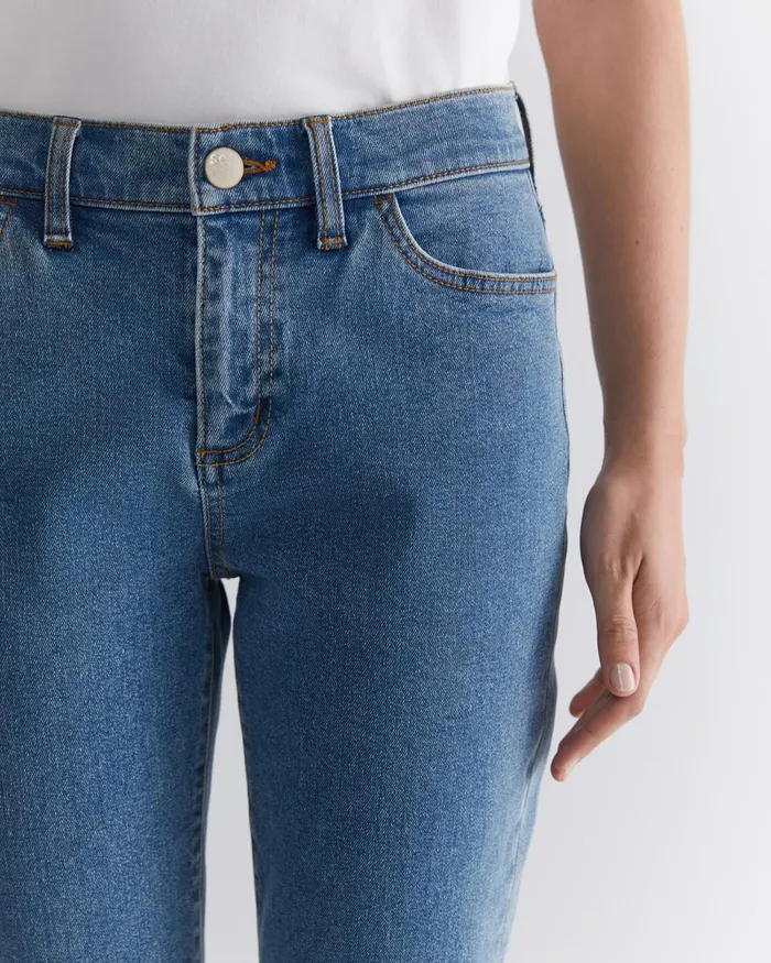 Women Sportscraft Pants Simone Straight Jean Mid Wash