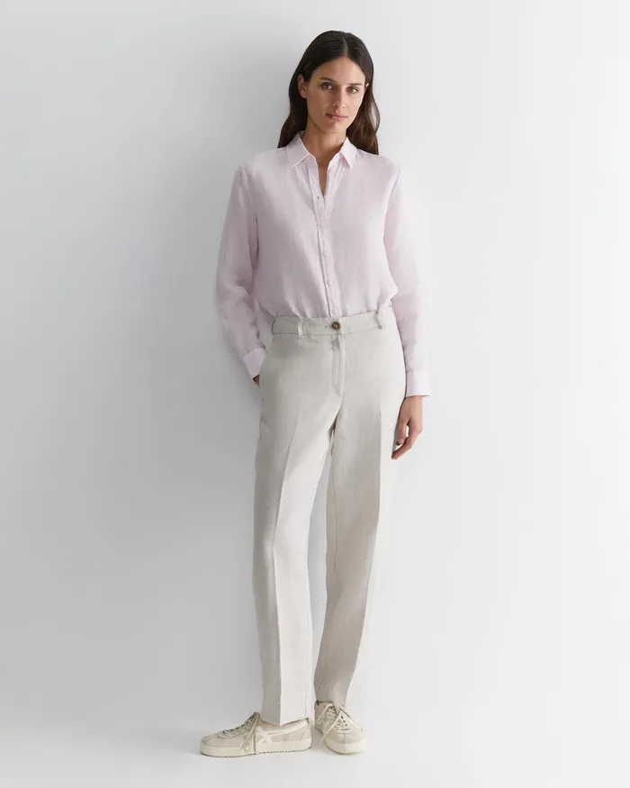 Women Sportscraft Shirts Dahlia Long Sleeve Linen Shirt Pink