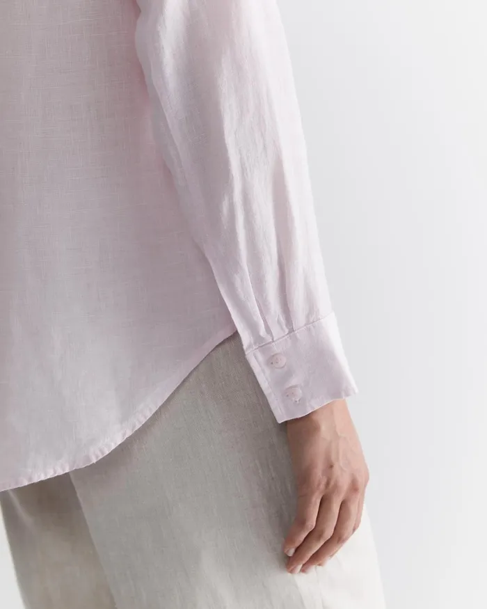 Women Sportscraft Shirts Dahlia Long Sleeve Linen Shirt Pink