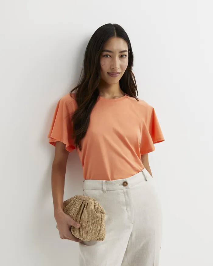 Women Sportscraft Tops and Tees Flutter Short Sleeve Tee Tangerine