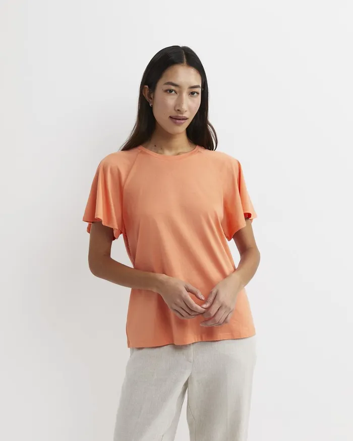 Women Sportscraft Tops and Tees Flutter Short Sleeve Tee Tangerine