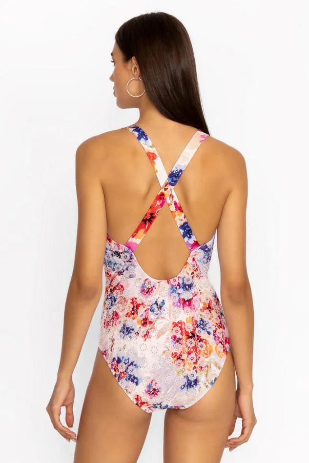 Women SUMMER DAYS EYELET CROSSBACK ONE PIECE Summer Days Johnny Was Swim and Resort Women SUMMER DAYS EYELET CROSSBACK ONE PIECE Summer Days Johnny Was Swim and Resort