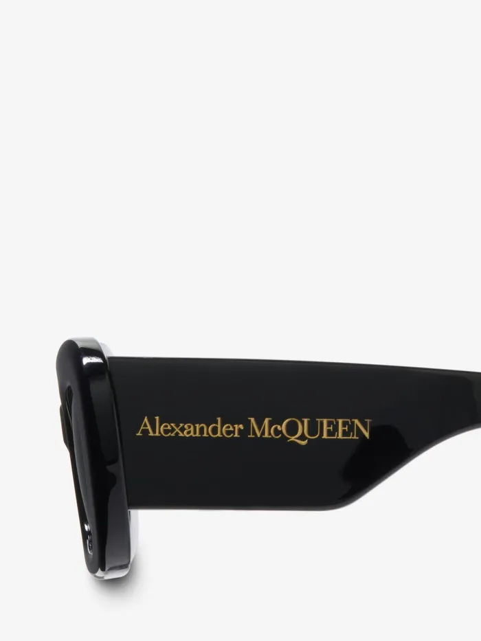 Women Sunglasses Alexander McQueen Bold CatEye Sunglasses Blackgrey