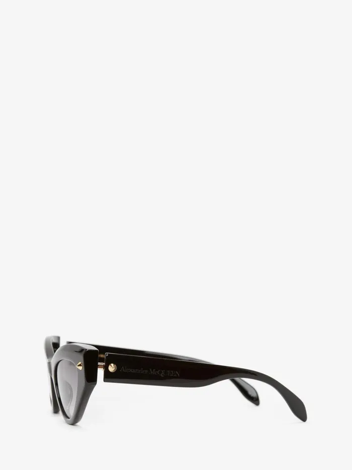 Women Sunglasses Alexander McQueen Spike Studs CatEye Sunglasses Black