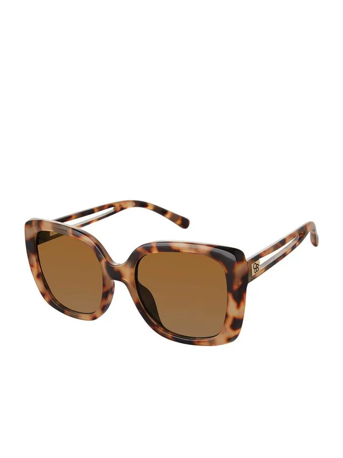 Women Sunglasses Jessica Simpson Glamorous Cat Eye Vented Temple Sunglasses In Tortoise