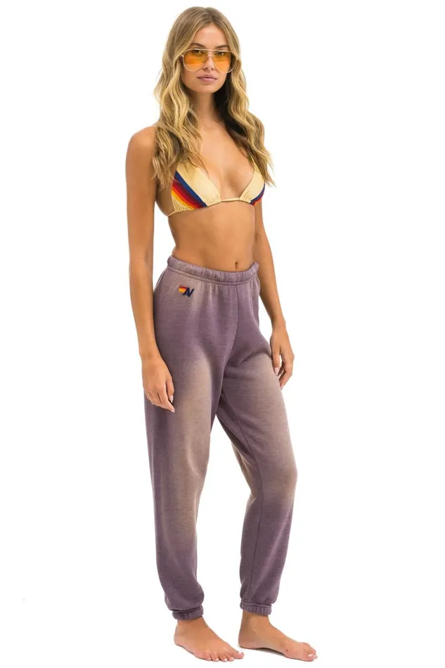 Women Sweatpants Aviator Nation 5 Stripe Sweatpants 8211 Faded Mocha