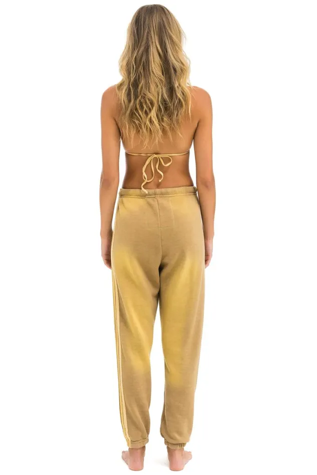 Women Sweatpants Aviator Nation 5 Stripe Sweatpants 8211 Faded Tan