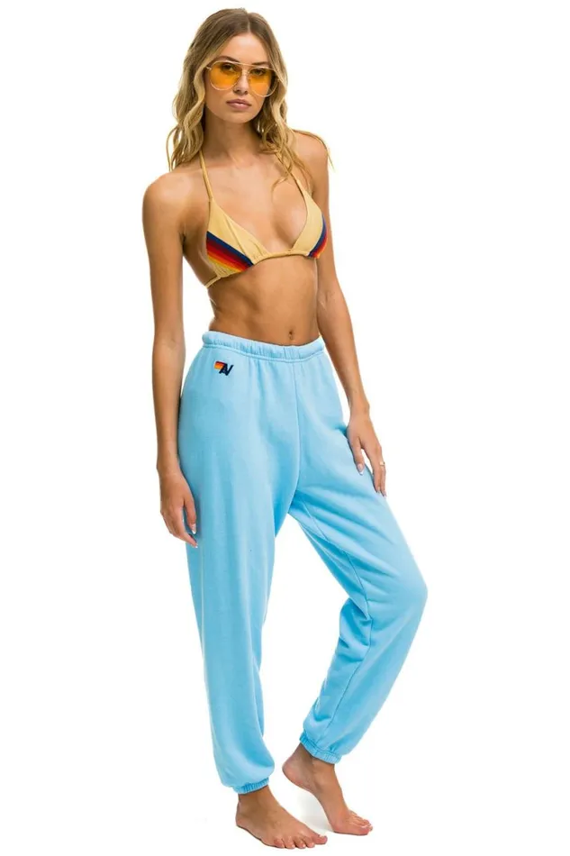 Women Sweatpants Aviator Nation 5 Stripe Sweatpants 8211 Sky 2