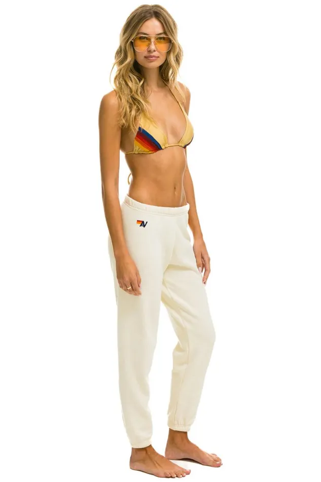 Women Sweatpants Aviator Nation 5 Stripe Sweatpants 8211 Vintage White