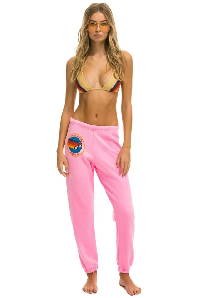 Women Sweatpants Aviator Nation Austin Sweatpants 8211 Neon Pink