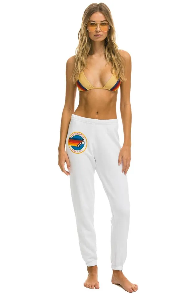 Women Sweatpants Aviator Nation Austin Sweatpants 8211 White