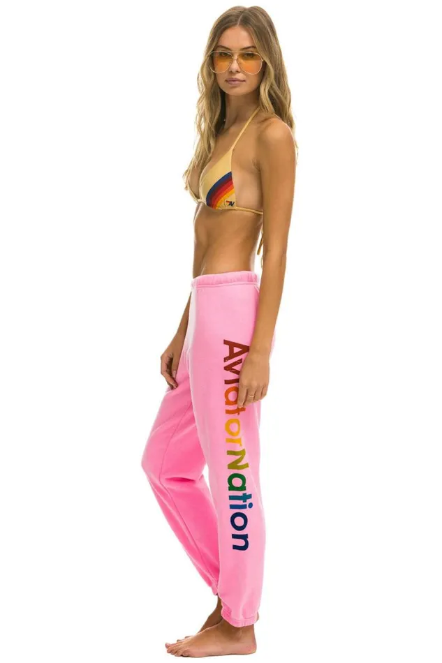 Women Sweatpants Aviator Nation Haight Ashbury Sweatpants 8211 Neon Pink