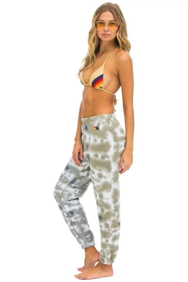 Women Sweatpants Aviator Nation Hand Dyed Sweatpants 8211 Tie Dye Grey Olive