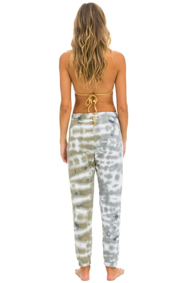 Women Sweatpants Aviator Nation Hand Dyed Sweatpants 8211 Tie Dye Grey Olive