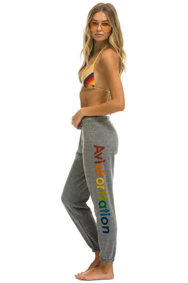 Women Sweatpants Aviator Nation Laguna Beach Sweatpants 8211 Heather Grey