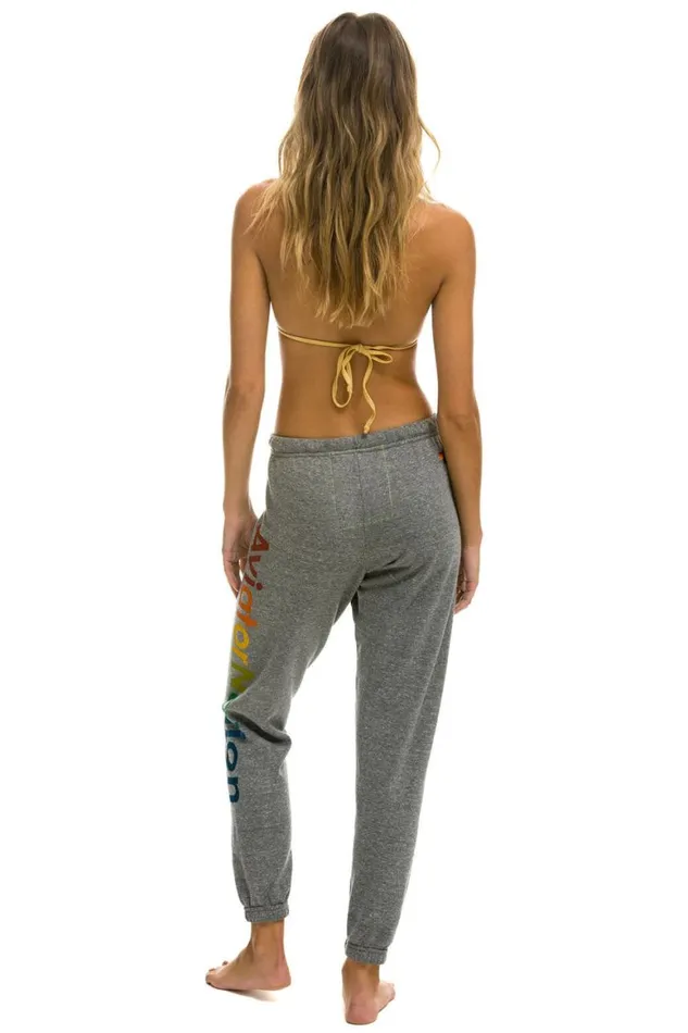 Women Sweatpants Aviator Nation Laguna Beach Sweatpants 8211 Heather Grey