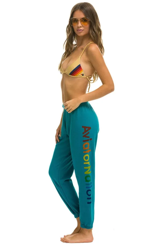 Women Sweatpants Aviator Nation Miami 8211 Sweatpants Teal