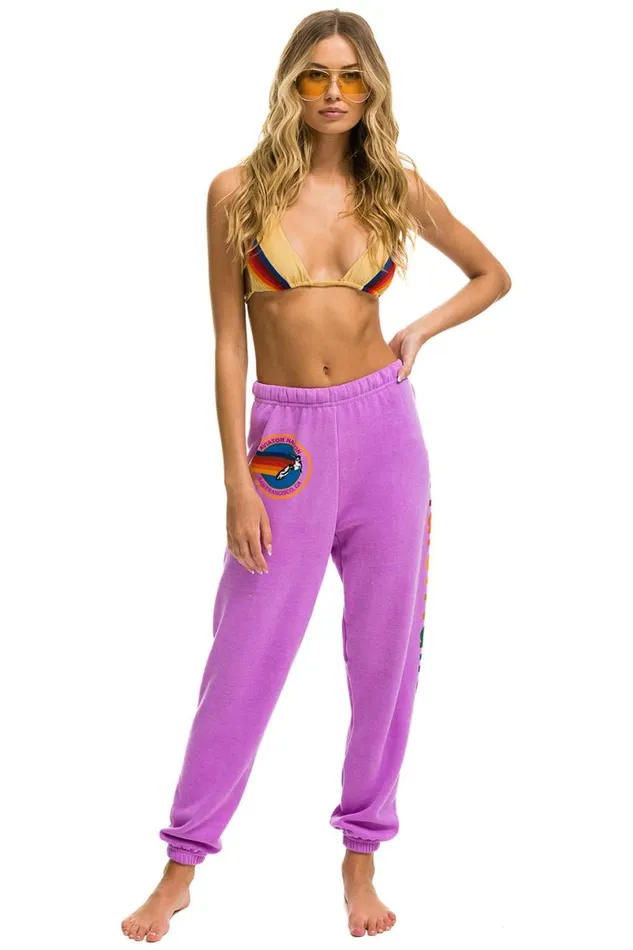 Women Sweatpants Aviator Nation San Francisco Sweatpants 8211 Neon Purple