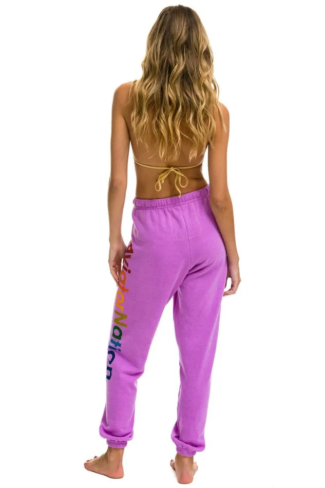 Women Sweatpants Aviator Nation San Francisco Sweatpants 8211 Neon Purple