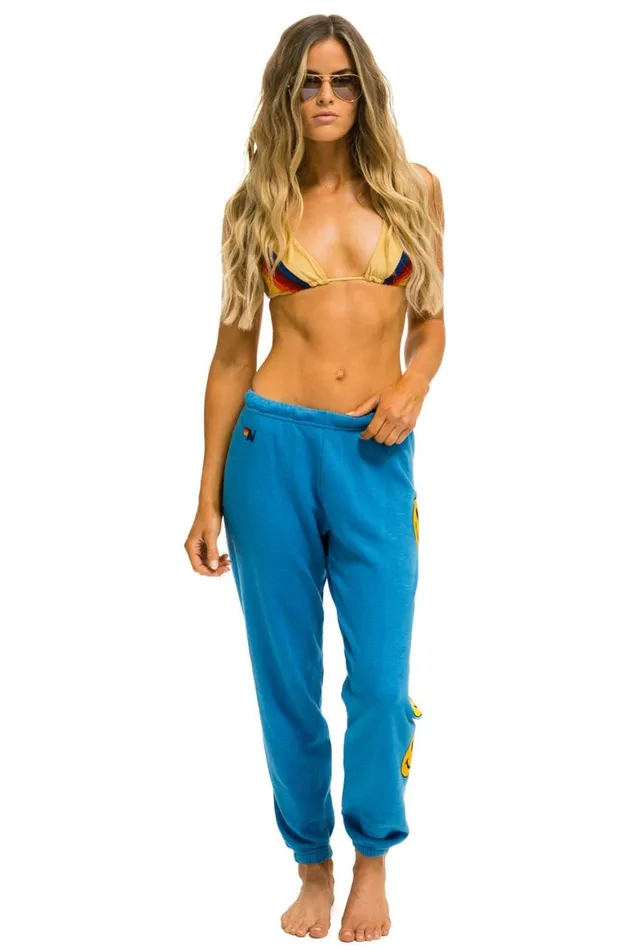 Women Sweatpants Aviator Nation Smiley 2 Sweatpants 8211 Ocean