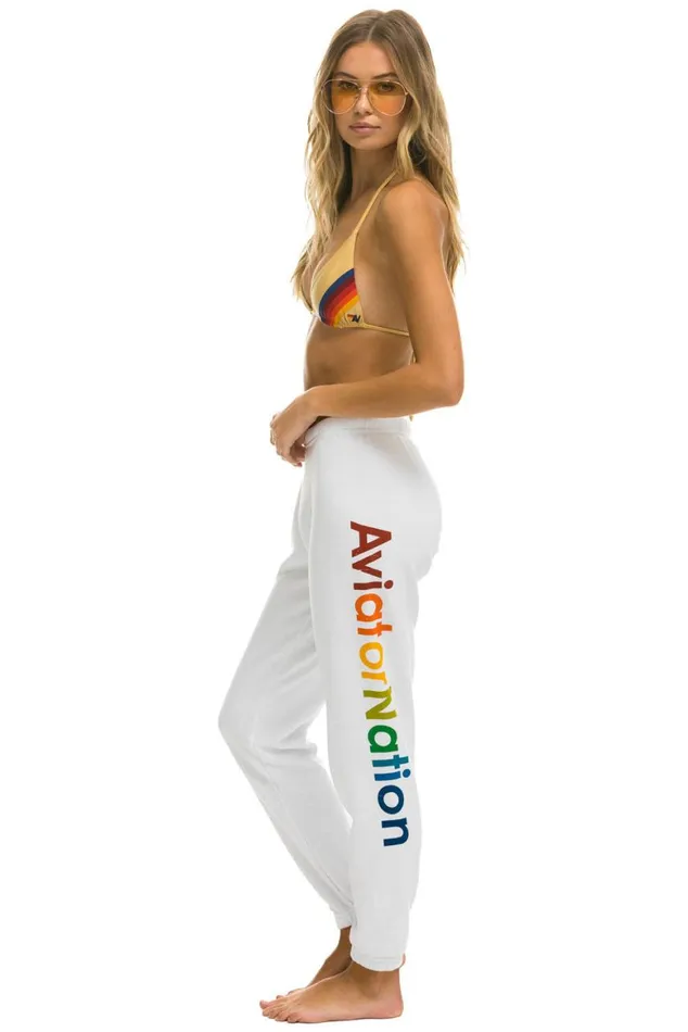 Women Sweatpants Aviator Nation Sweatpants 8211 White