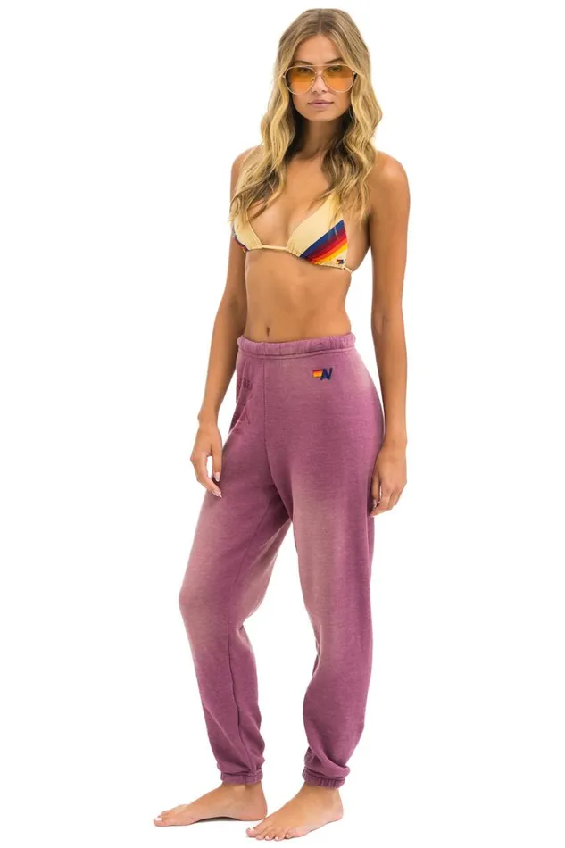 Women Sweatpants Aviator Nation Venice Surfer Sweatpants 8211 Faded Berry