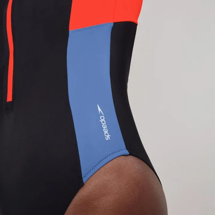 Women Swimming Costumes Speedo Women039s Colourblock Long Sleeve Zip Swimsuit BlackRed Women Swimming Costumes Speedo Women039s Colourblock Long Sleeve Zip Swimsuit BlackRed