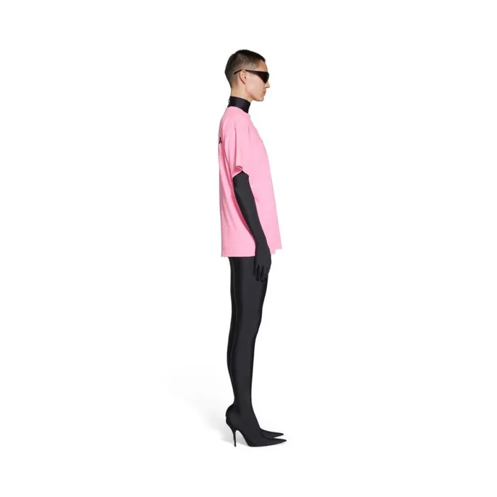 Women Tshirts Balenciaga Balenciaga Back Tshirt Medium Fit In Fluo Pink