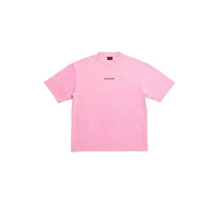 Women Tshirts Balenciaga Balenciaga Back Tshirt Medium Fit In Fluo Pink