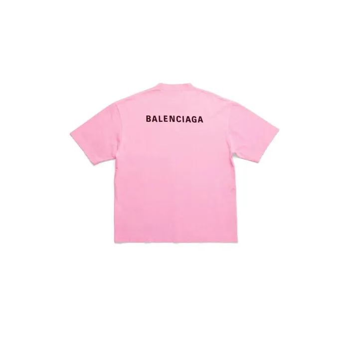 Women Tshirts Balenciaga Balenciaga Back Tshirt Medium Fit In Fluo Pink