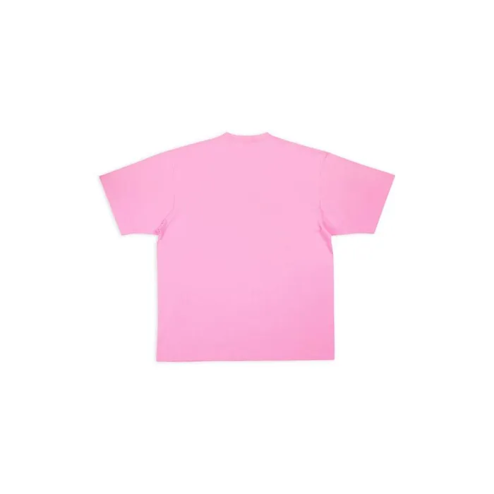 Women Tshirts Balenciaga Caps Tshirt Boxy Fit In Pink
