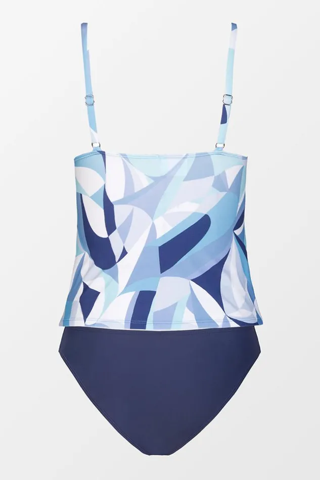 Women Tankini Cupshe Modern Geo Tall Tri Tankini And Hipster Set Multicolor