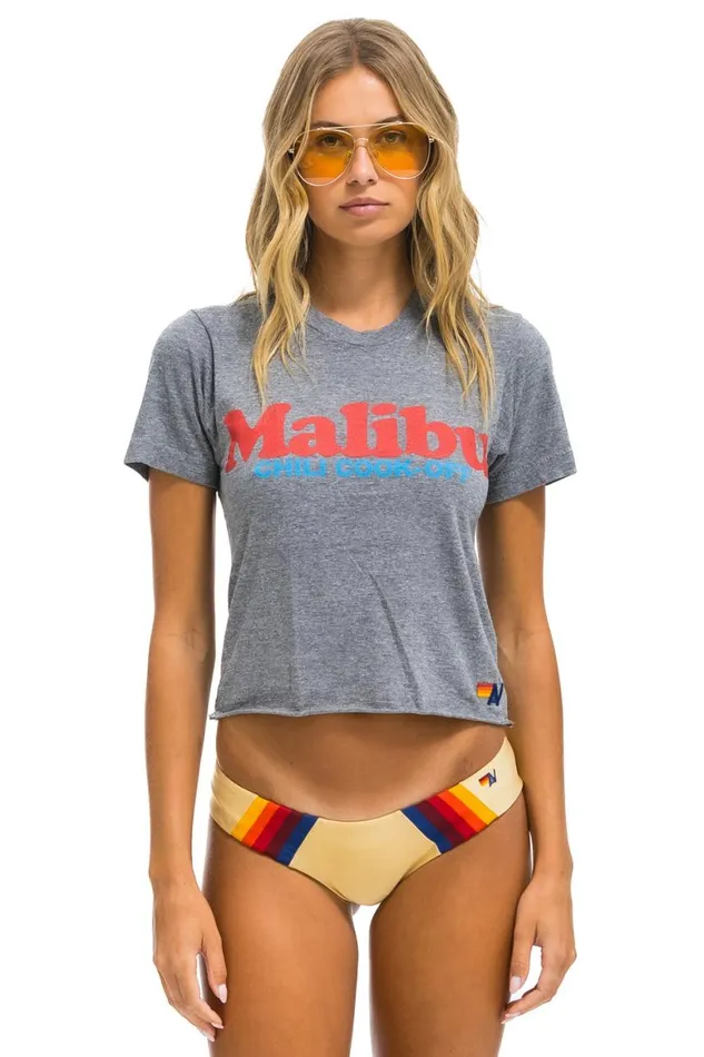Women Tees Aviator Nation Malibu Chili CookOff 2024 Boyfriend Tee 8211 Heather Grey