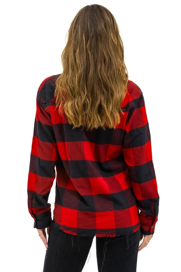 Women Tees Aviator Nation Plaid Flannel Western Shirt 8211 Buffalo Plaid