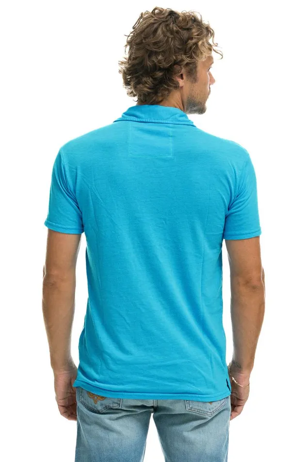 Women Tees Aviator Nation Polo 8211 Neon Blue