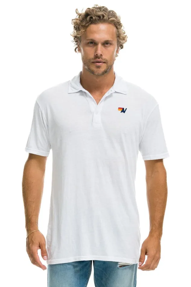 Women Tees Aviator Nation Polo 8211 White