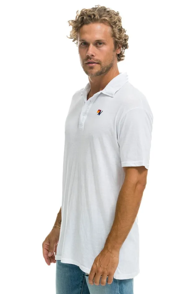 Women Tees Aviator Nation Polo 8211 White
