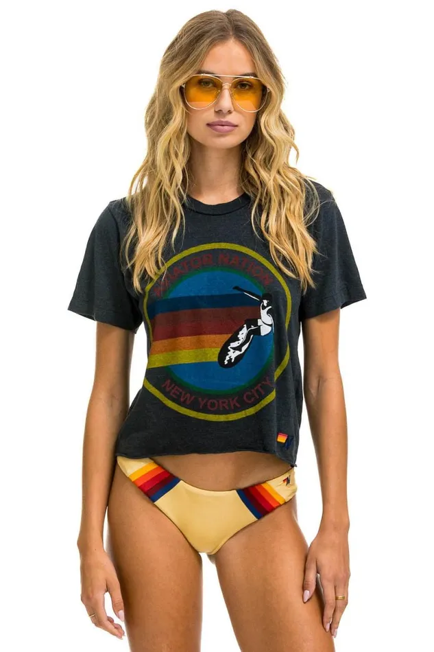 Women Tees Aviator Nation Signature New York City Boyfriend Tee 8211 Charcoal Women Tees Aviator Nation Signature New York City Boyfriend Tee 8211 Charcoal