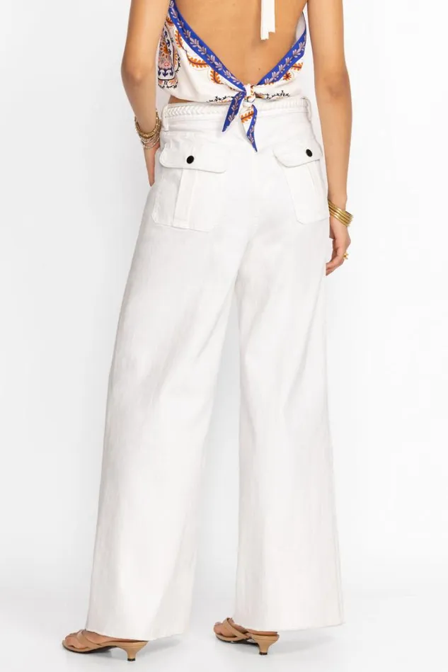 Women THE BRAIDED WIDE LEG JEAN White Johnny Was Bottoms Women THE BRAIDED WIDE LEG JEAN White Johnny Was Bottoms
