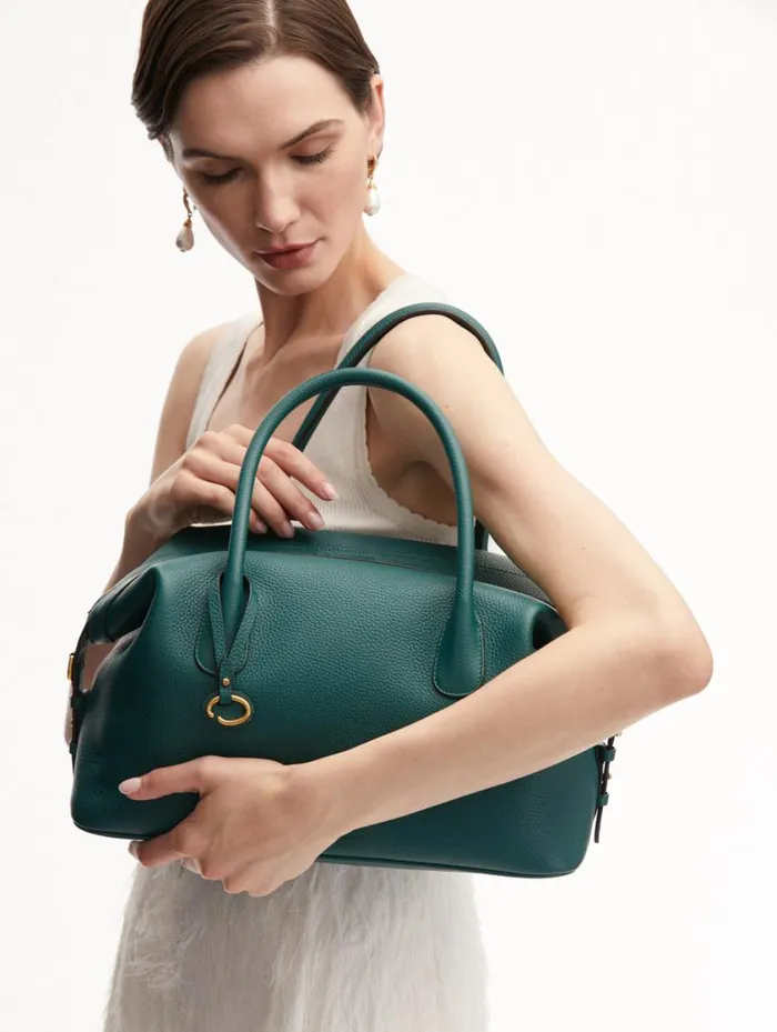 Women The Dahlia Bottle Green Oscar De La Renta Signature Handbags Women The Dahlia Bottle Green Oscar De La Renta Signature Handbags