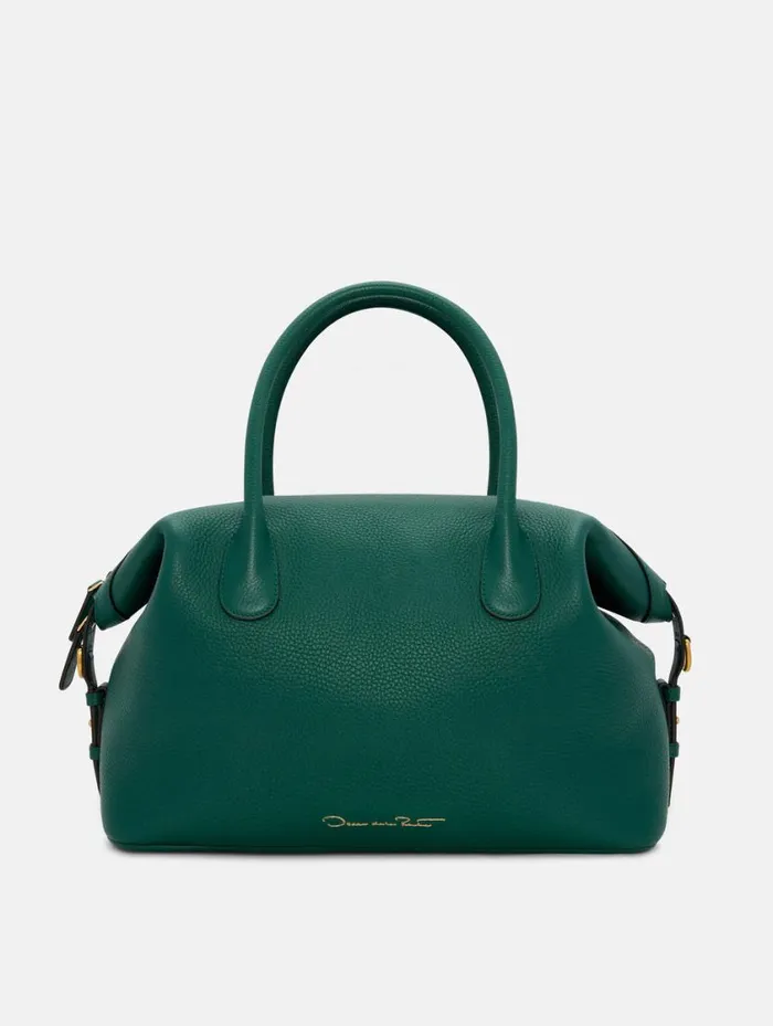 Women The Dahlia Bottle Green Oscar De La Renta Signature Handbags Women The Dahlia Bottle Green Oscar De La Renta Signature Handbags