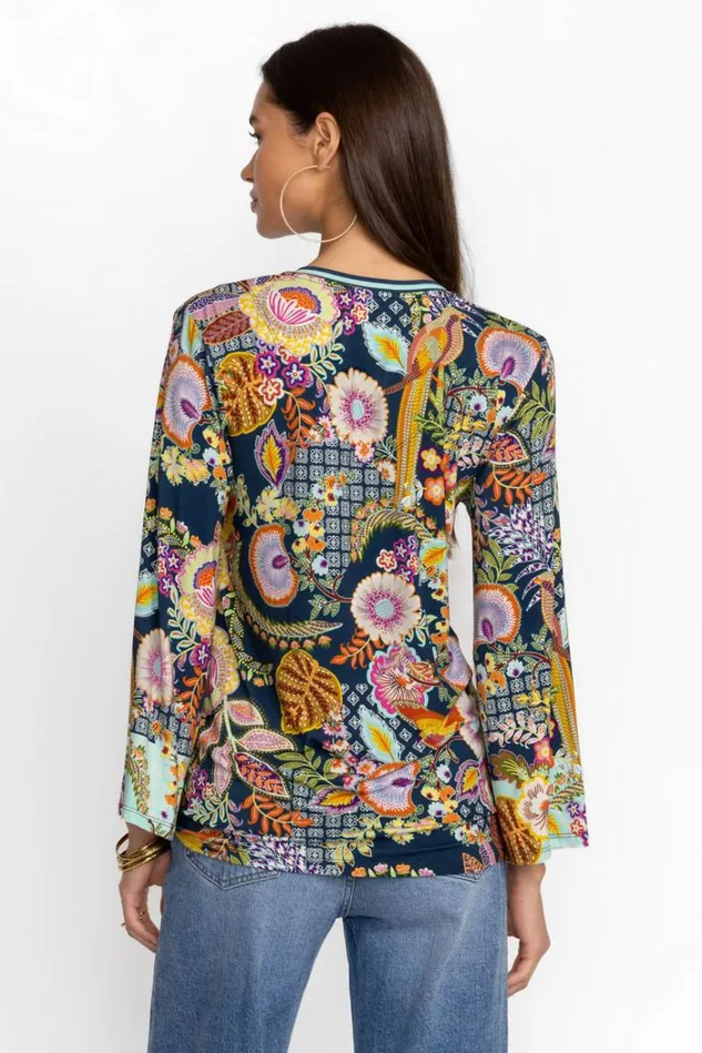 Women THE JANIE FAVORITE VNECK KIMONO SLEEVE TEE Wildbird Johnny Was Tops