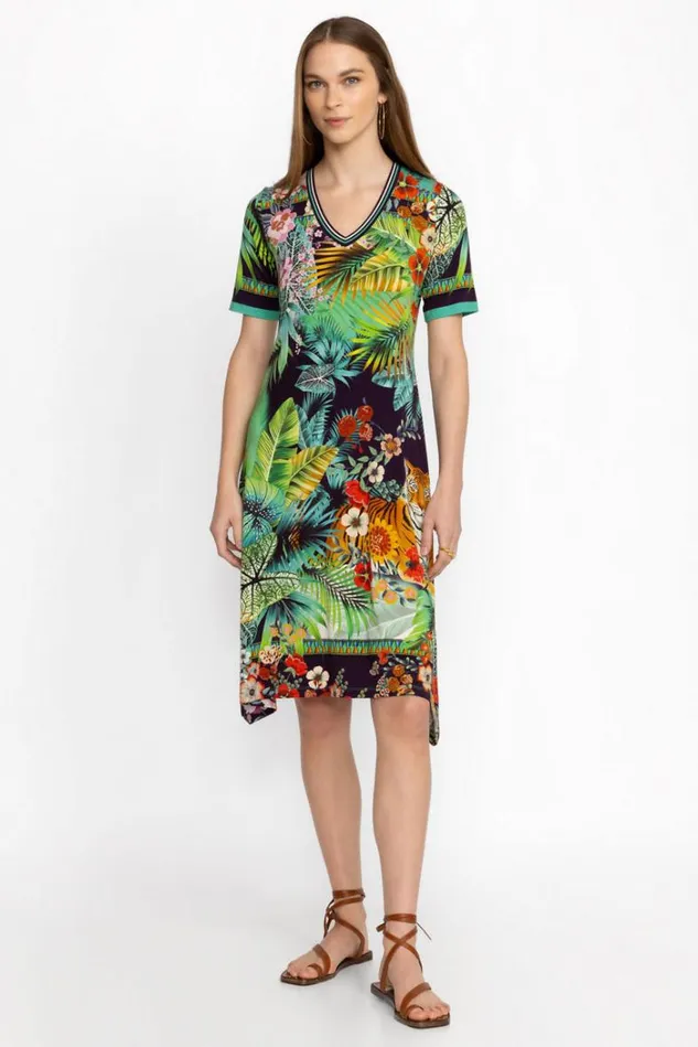 Women THE JANIE FAVORITE VNECK SWING DRESS Tigres Johnny Was Dresses