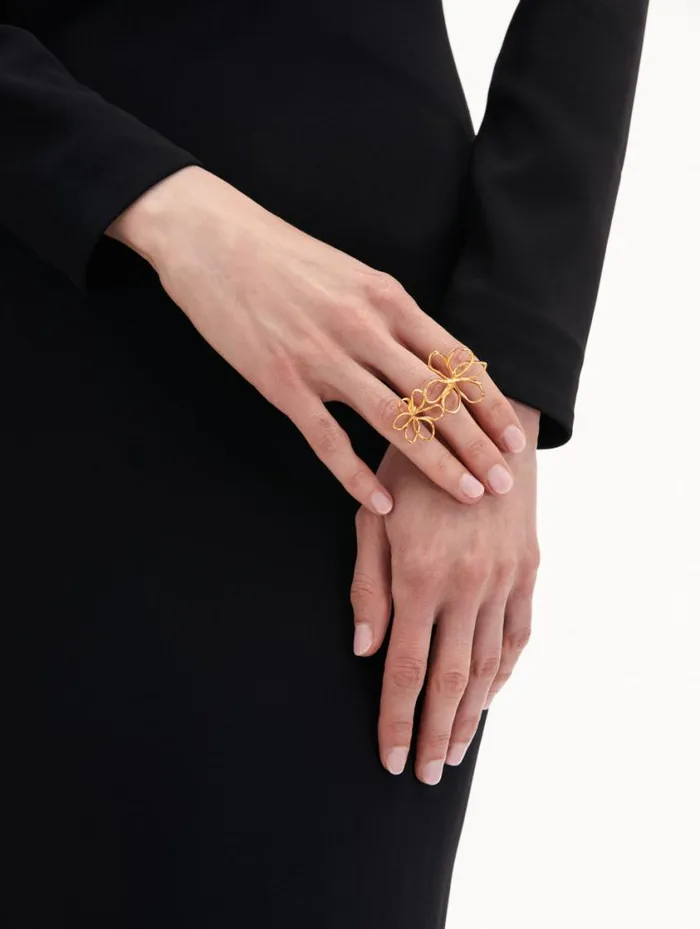 Women Threaded Flower Ring Gold Oscar De La Renta Rings Women Threaded Flower Ring Gold Oscar De La Renta Rings